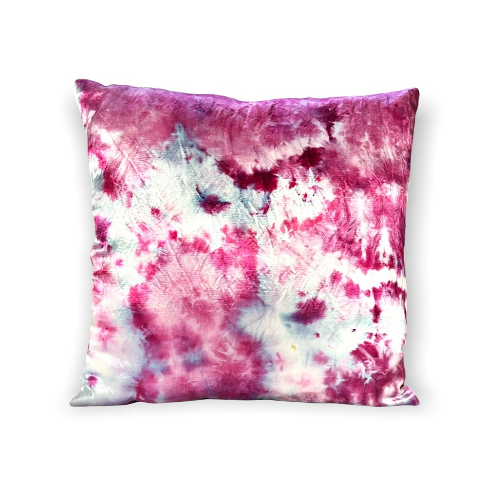 Hemp Silk Throw Pillow - Custom Pink Tie Dye